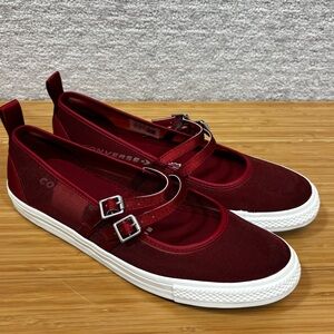 Converse Women's CTAS Dainty Mary Jane Shoes Red Woven US size 10